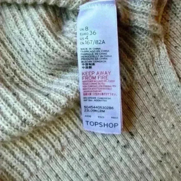 Topshop V-Neck Knit‎ Sweater Women's Size 4 Oversized - Picture 5 of 7